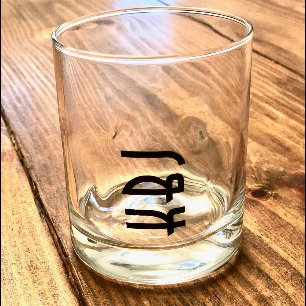 Monogrammed whiskey glass
